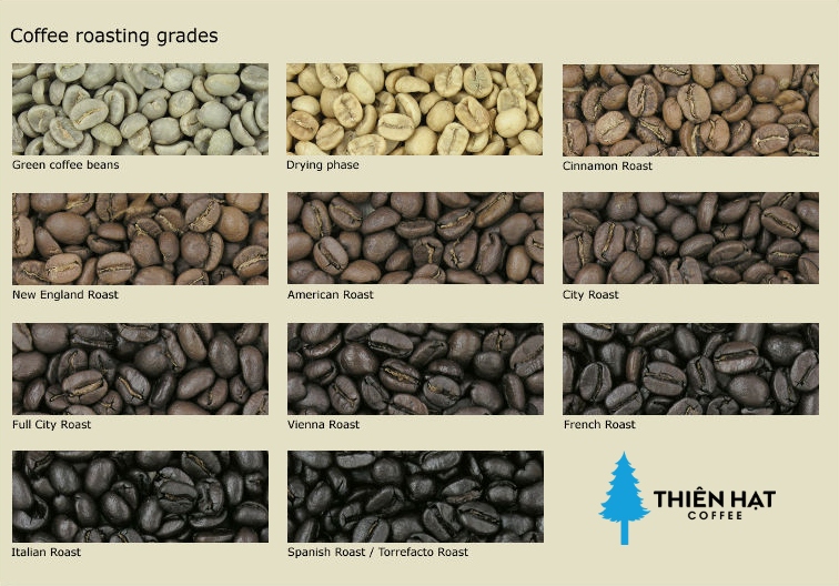 các mức độ rang cà phê